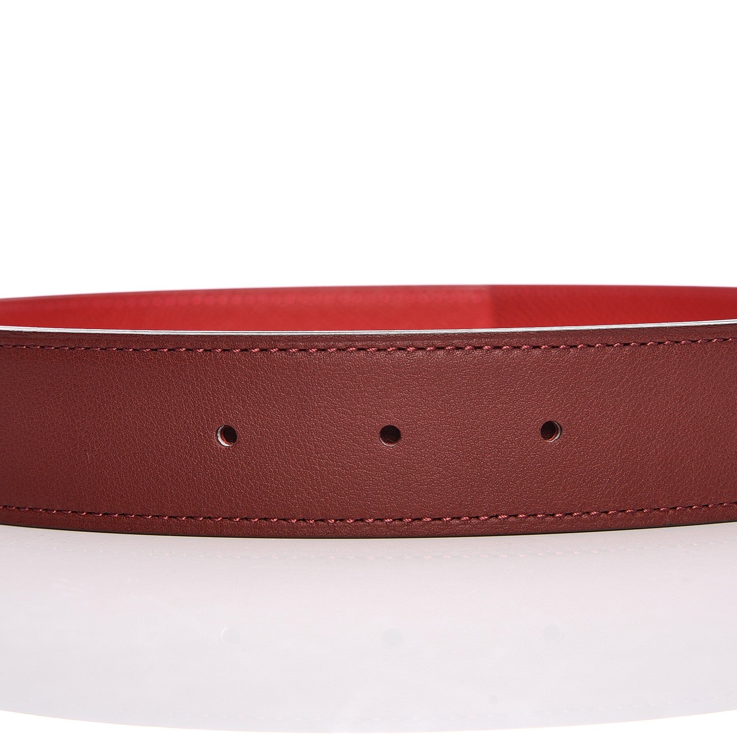 Hermes Epsom Swift 32mm Belt Strap 85 Rouge Casaque Rouge H 4 of 4
