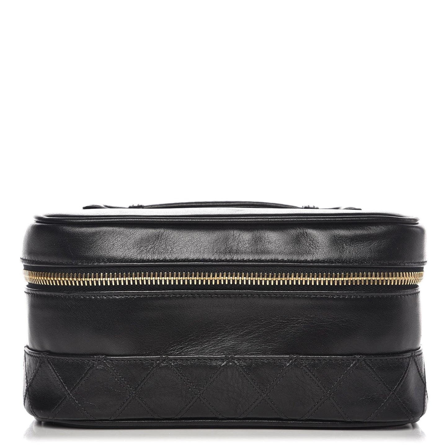 Lambskin Vanity Cosmetic Case Black