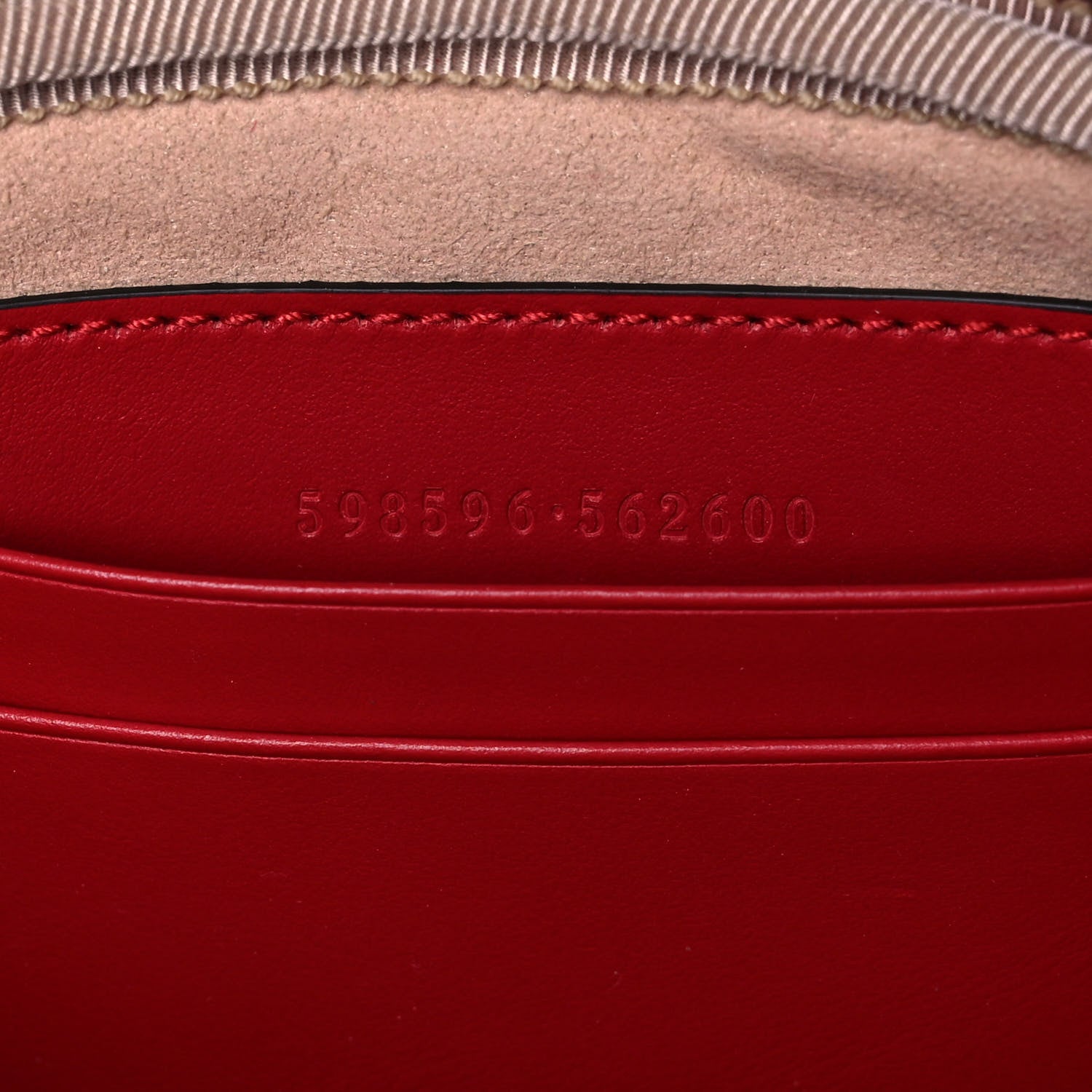 Gucci Calfskin Matelasse Mini GG Marmont Chain Crossbody Bag Hibiscus Red 6 of 11