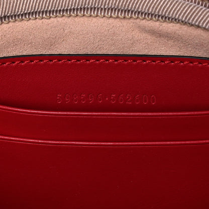 Gucci Calfskin Matelasse Mini GG Marmont Chain Crossbody Bag Hibiscus Red 6 of 11