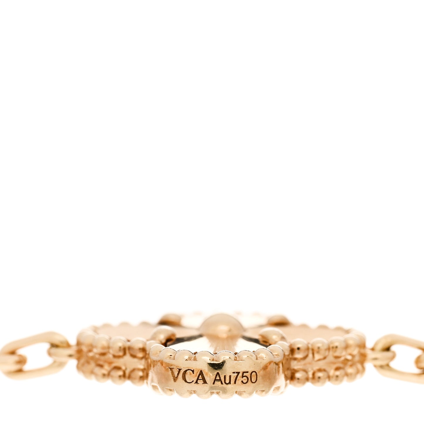 18K Yellow Gold 5 Motifs Guilloche Vintage Alhambra Bracelet