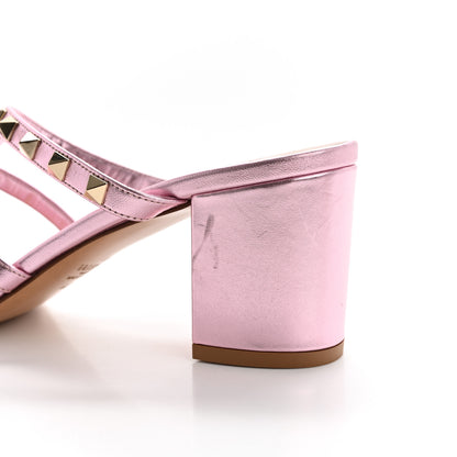 Valentino Garavani Laminated Nappa Rockstud 60mm Caged Slide Sandals 40 Giacinto 10 of 10