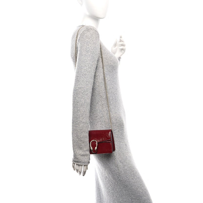 Gucci Crinkled Patent Mini Dionysus Shoulder Bag Rosso Ancora Red 2 of 10