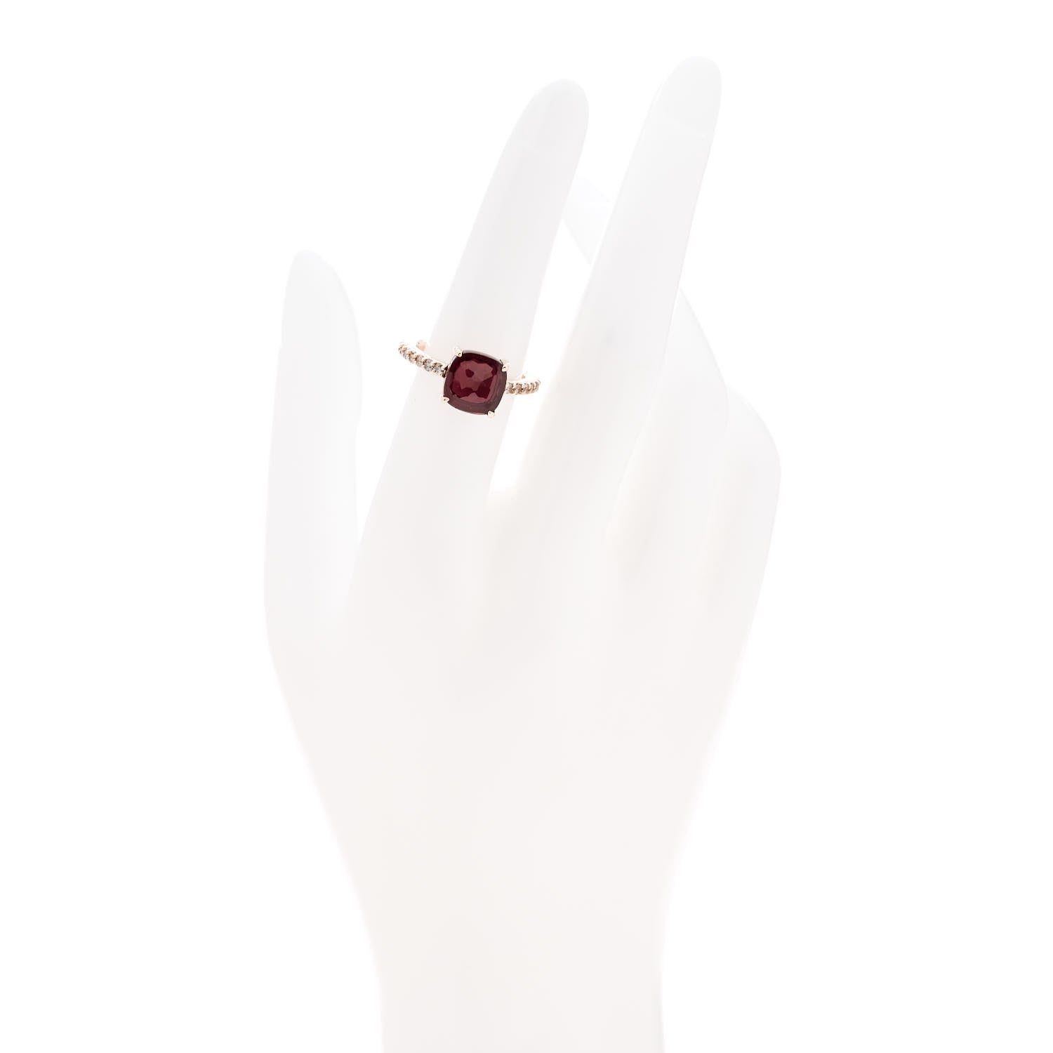 Pomellato 18K Rose Gold Diamond Rhodolite Garnet Classic Nudo Ring 53 6.25 2 of 6