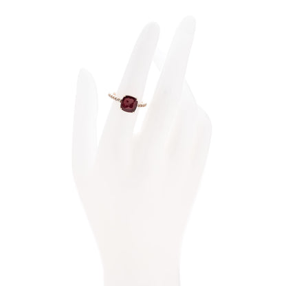 Pomellato 18K Rose Gold Diamond Rhodolite Garnet Classic Nudo Ring 53 6.25 2 of 6