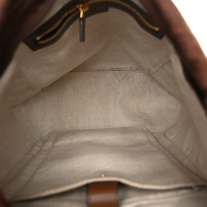 Gucci GG Supreme Monogram Azalea Calfskin Medium Retro Interlocking G Buckle Backpack Beige Ebony Brown Sugar 5 of 15