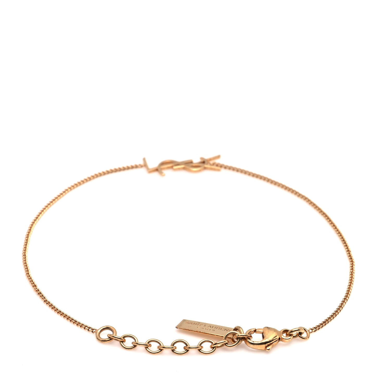 Brass Monogram Charm Bracelet Rose Gold