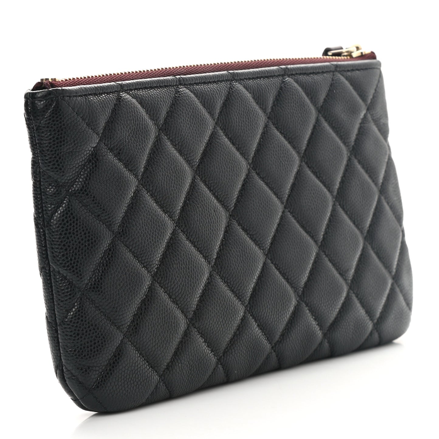 Caviar Quilted Cosmetic Case Black