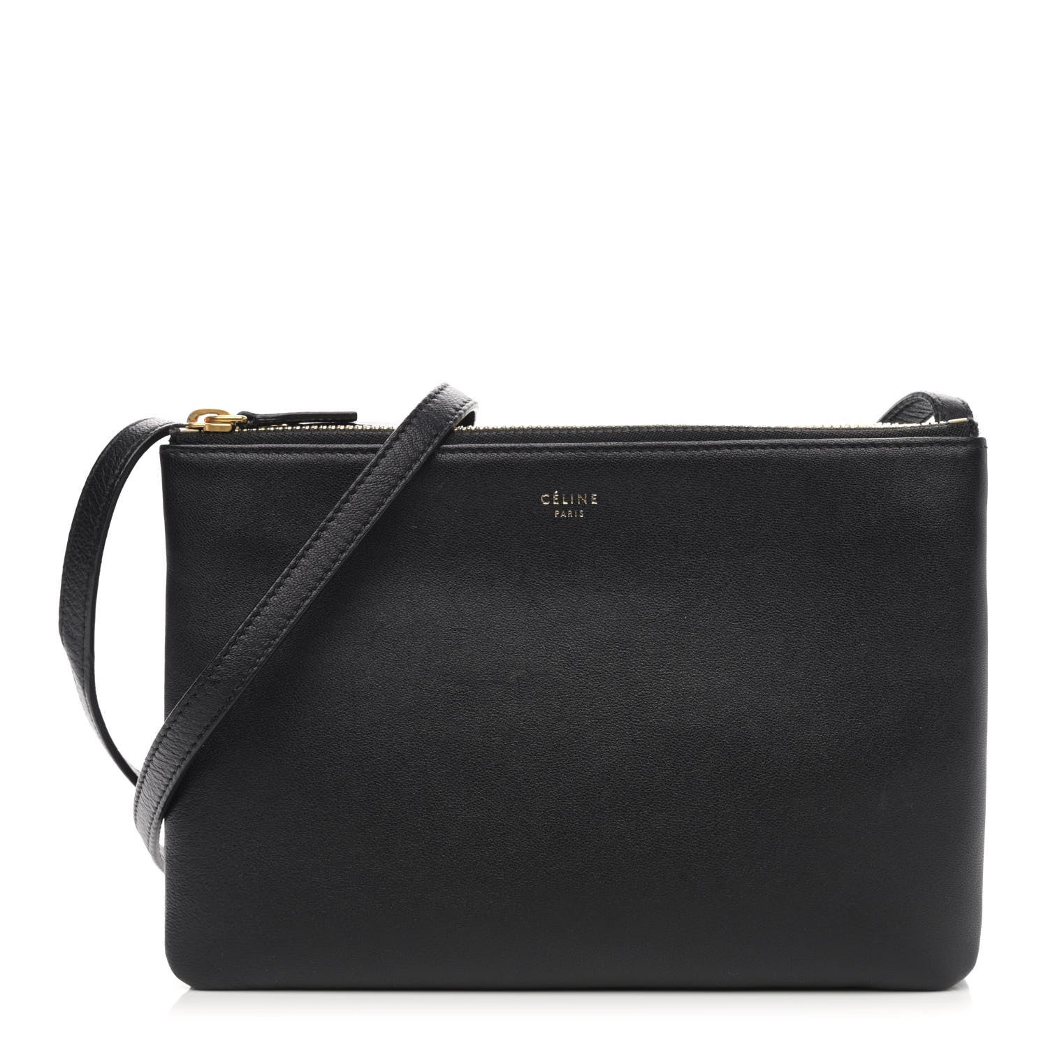 Celine Lambskin Small Trio Crossbody Bag Black 1 of 12