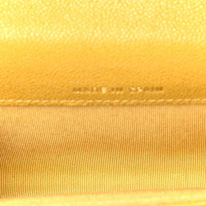 Chanel Caviar Quilted Chevron Boy Card Holder Wallet Yellow 5 of 8