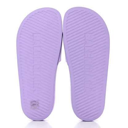 Balenciaga Rubber BB Womens Pool Slide Sandals 38 Lilac 5 of 8