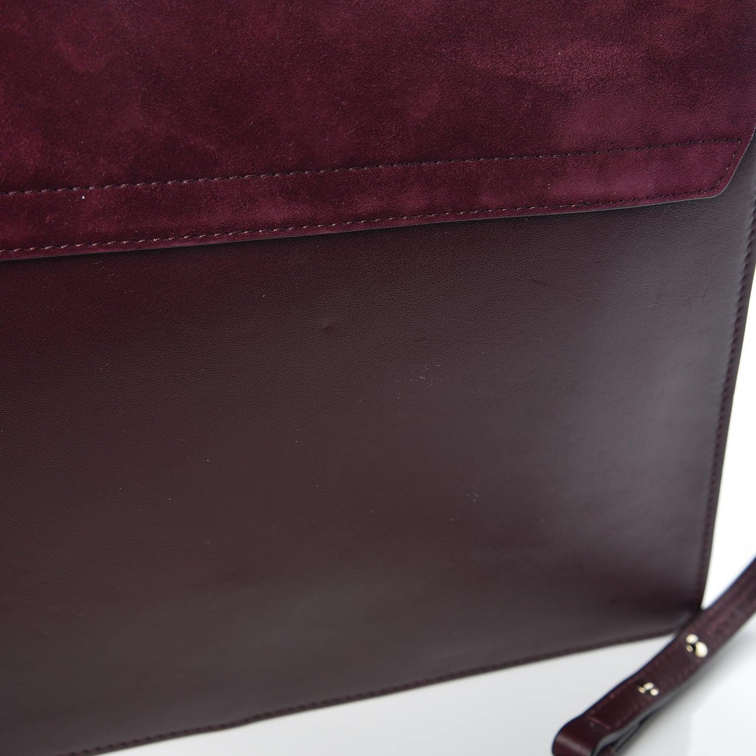 Chloe Suede Calfskin Medium Faye Shoulder Bag Dark Purple 11 of 12