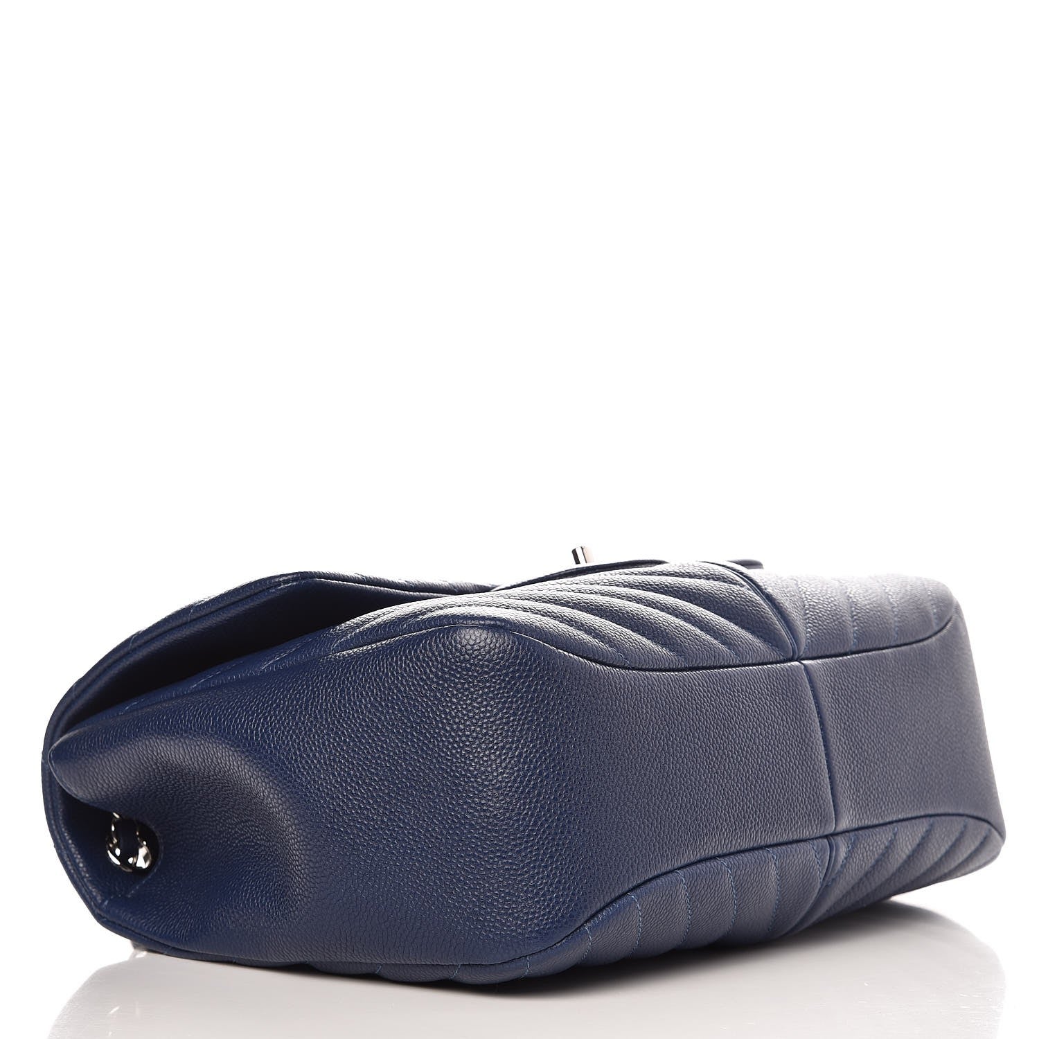 Chanel Caviar Chevron Large Puffy CC Flap Navy 4 of 8