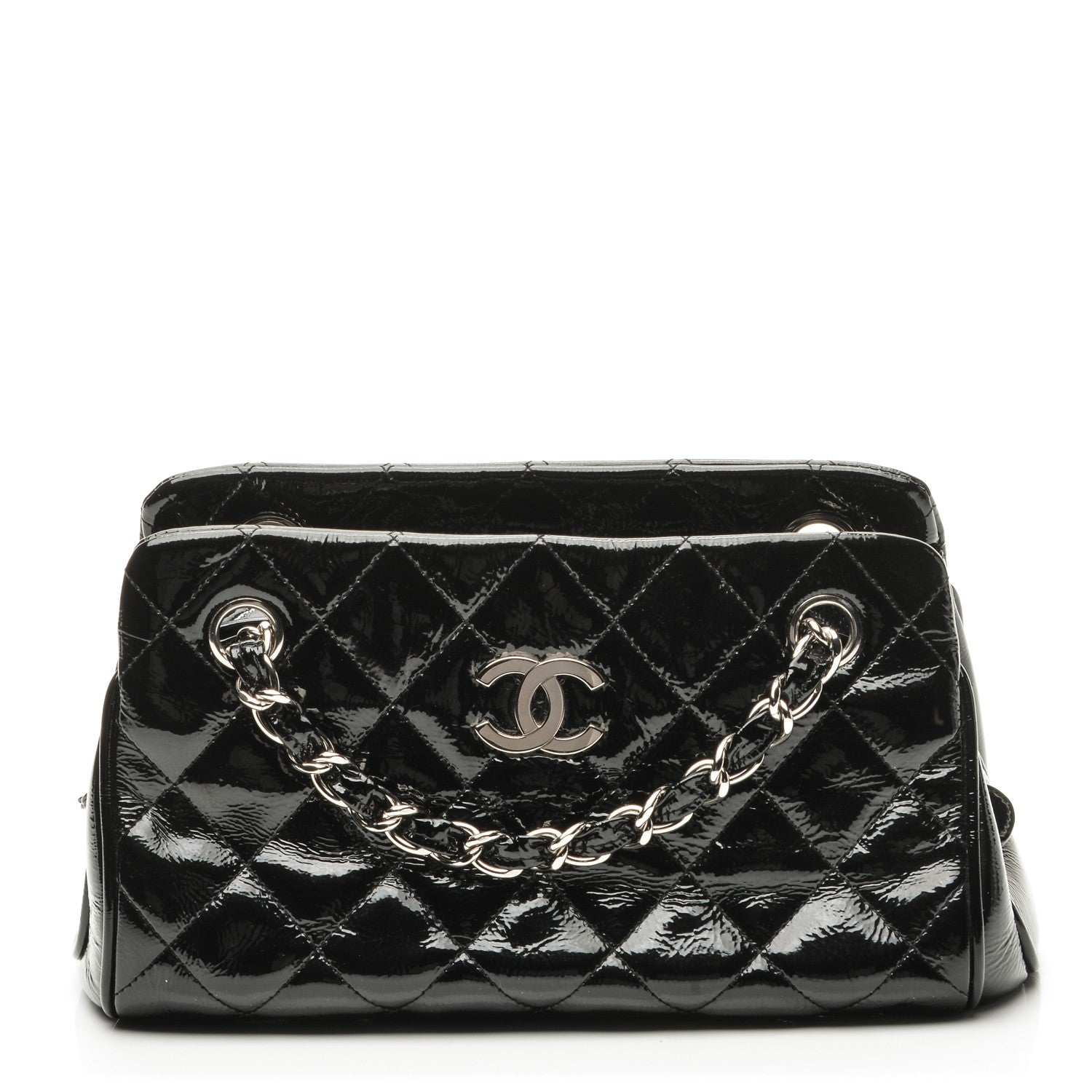 Chanel Patent Quilted Tote Black 1 of 7
