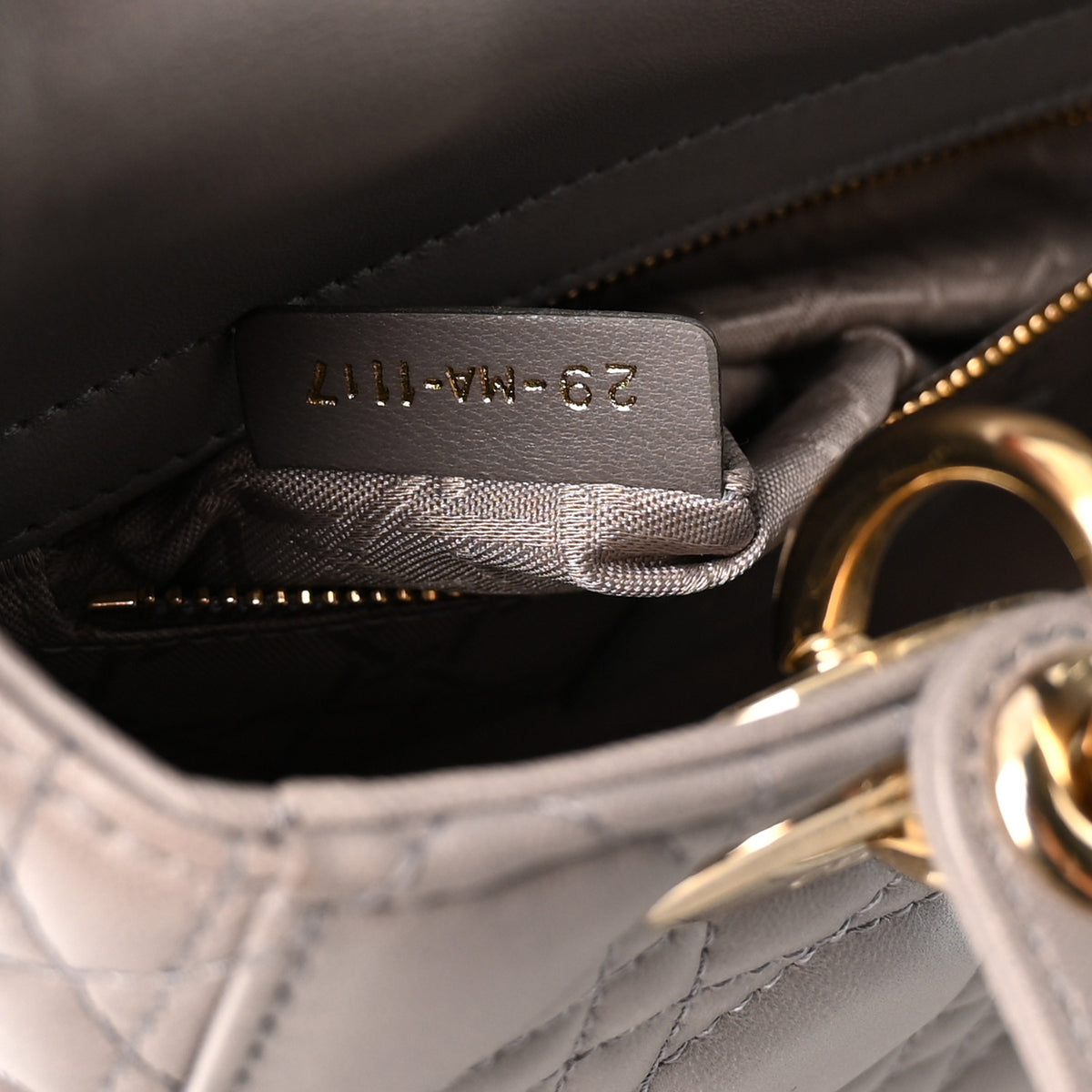 Lambskin Cannage Small My ABCDior Lady Dior Grey