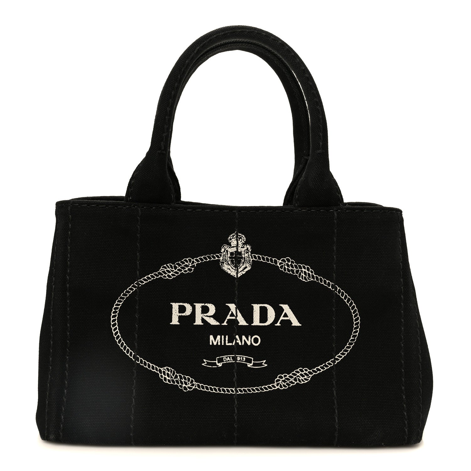 Prada Canapa Small Logo Tote Black Talco 1 of 13