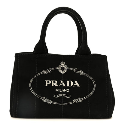 Prada Canapa Small Logo Tote Black Talco 1 of 13