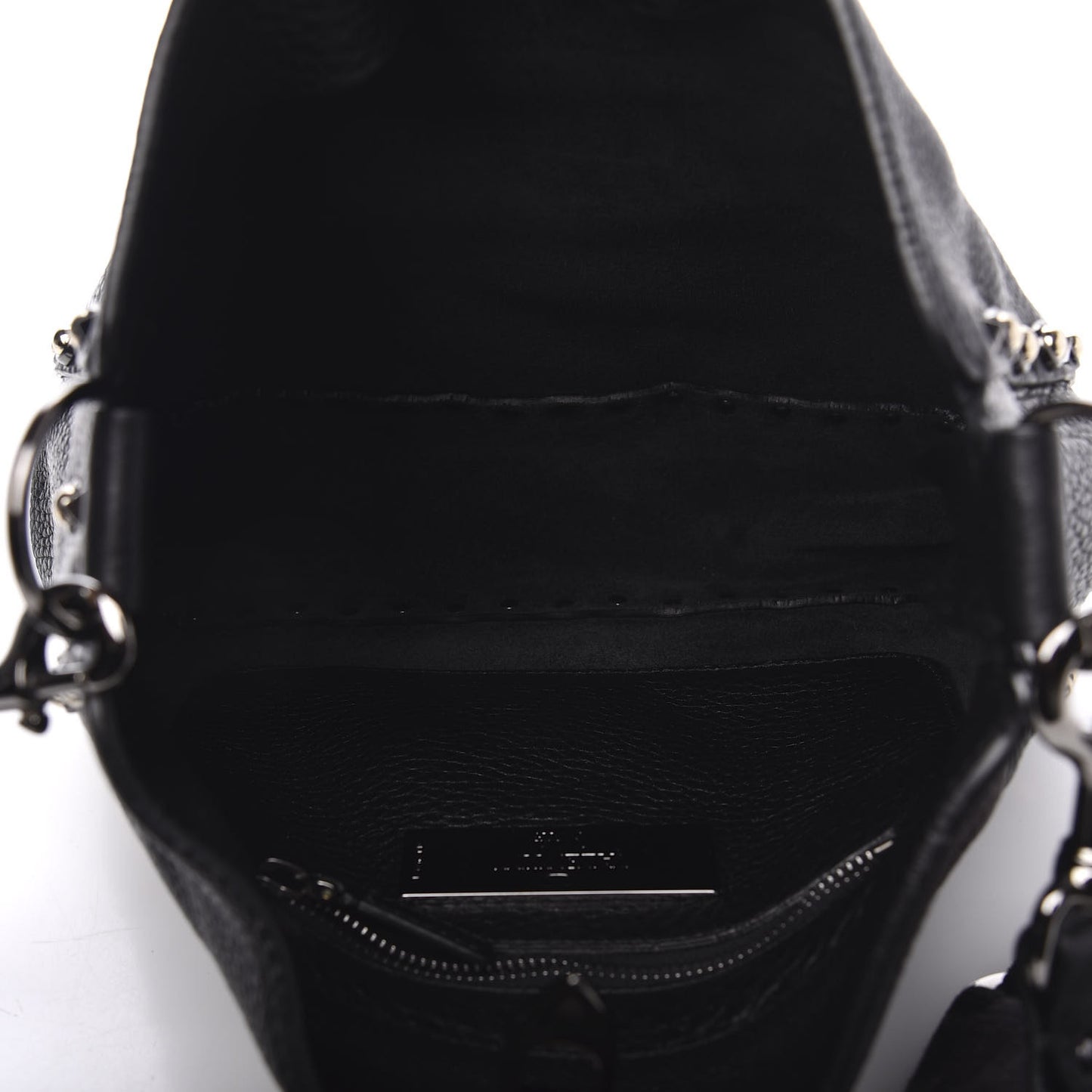 Pebbled Calfskin Butterfly Small Guitar Strap Rockstud Rolling Flip-Lock Messenger Bag Black