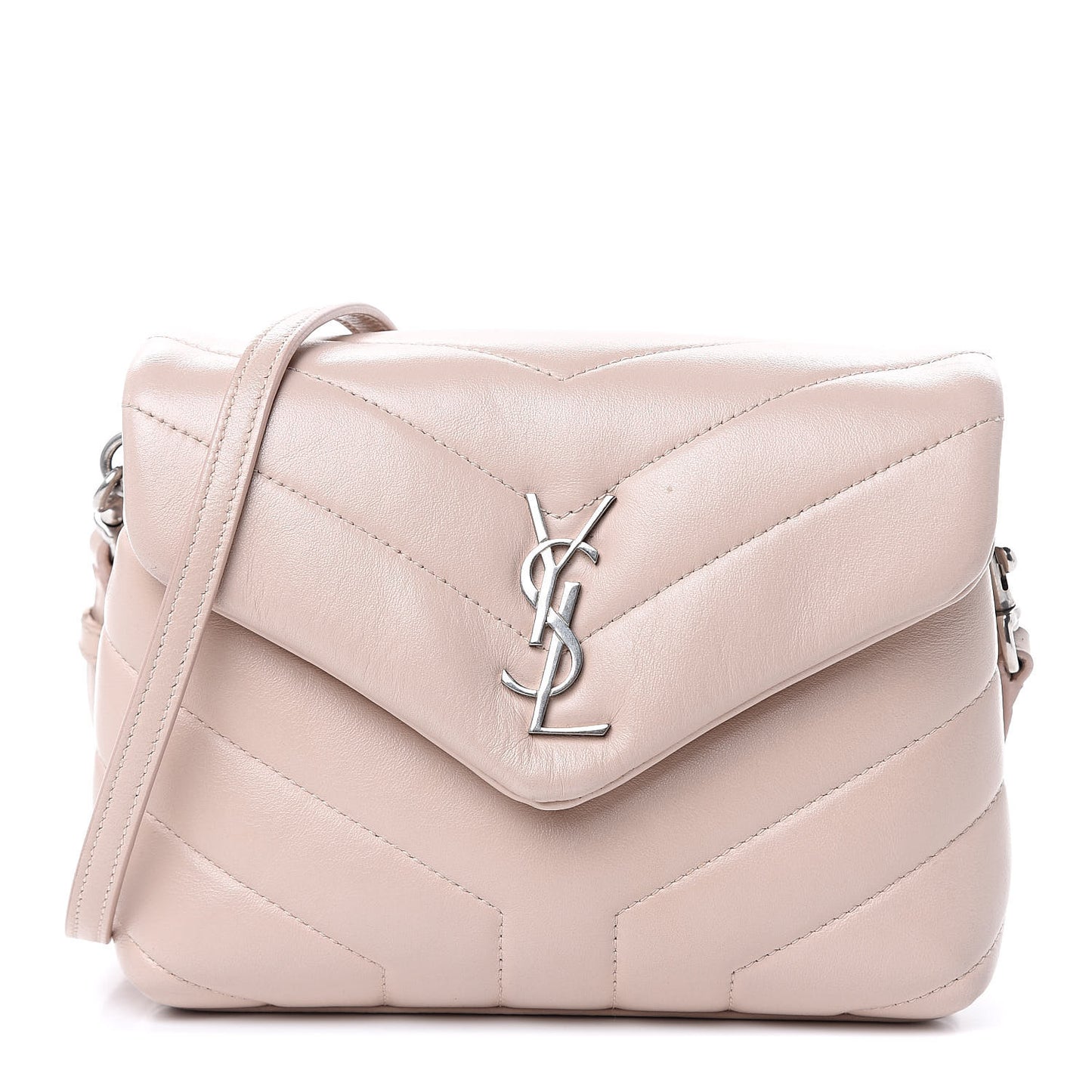Calfskin Y Quilted Monogram Toy Loulou Crossbody Bag Nude Powder
