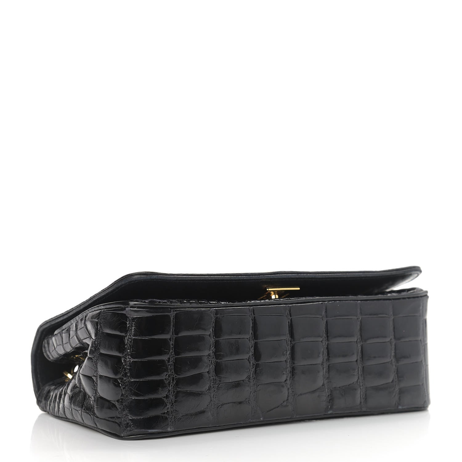 Chanel Shiny Crocodile Evening Flap Black 4 of 11