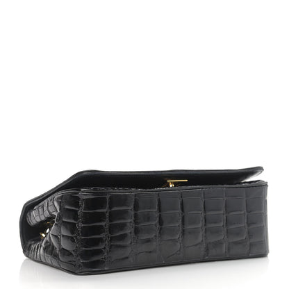 Chanel Shiny Crocodile Evening Flap Black 4 of 11