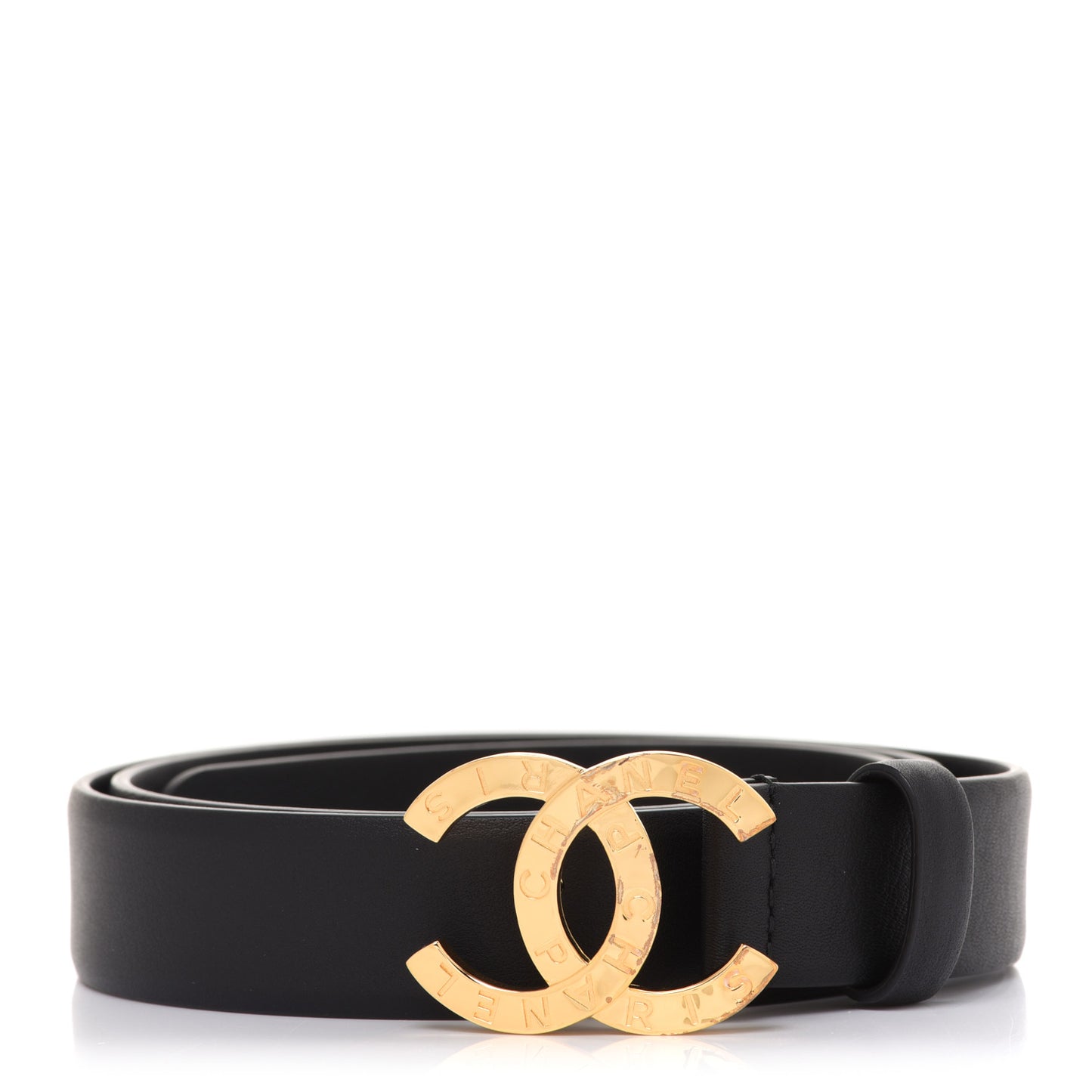 Calfskin Paris Button CC Belt 80 32 Black