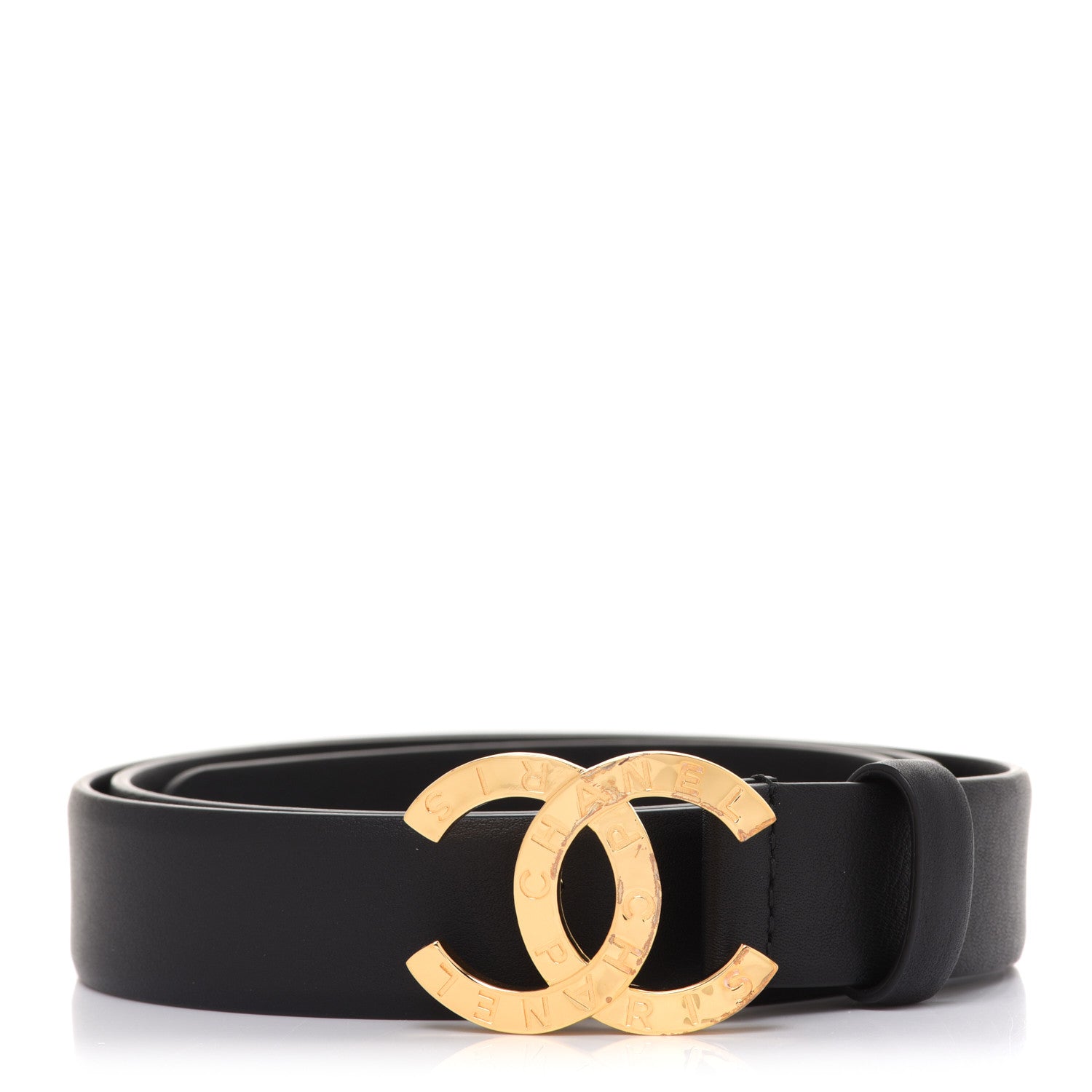 Chanel Calfskin Paris Button CC Belt 80 32 Black 1 of 7