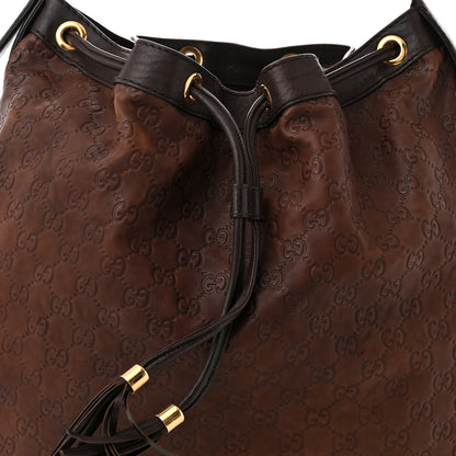 Gucci Guccissima Medium Interlocking Icon Shoulder Bag Dark Brown 8 of 10