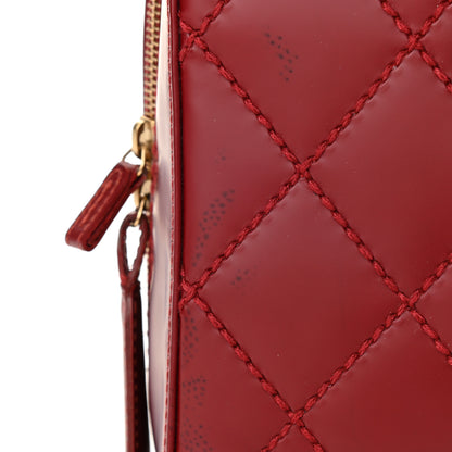 Chanel Calfskin Stitch Surpique Bowler Red 12 of 12