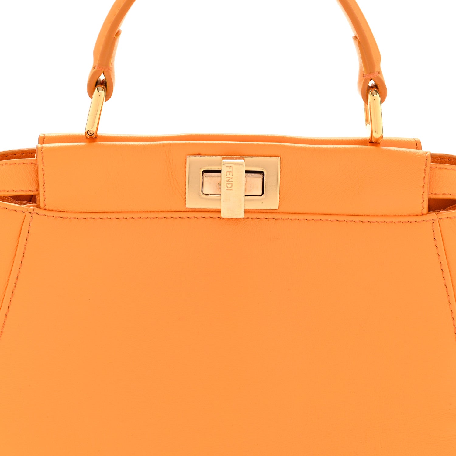 Fendi Nappa Mini Peekaboo Iconic Satchel Clementine 8 of 14