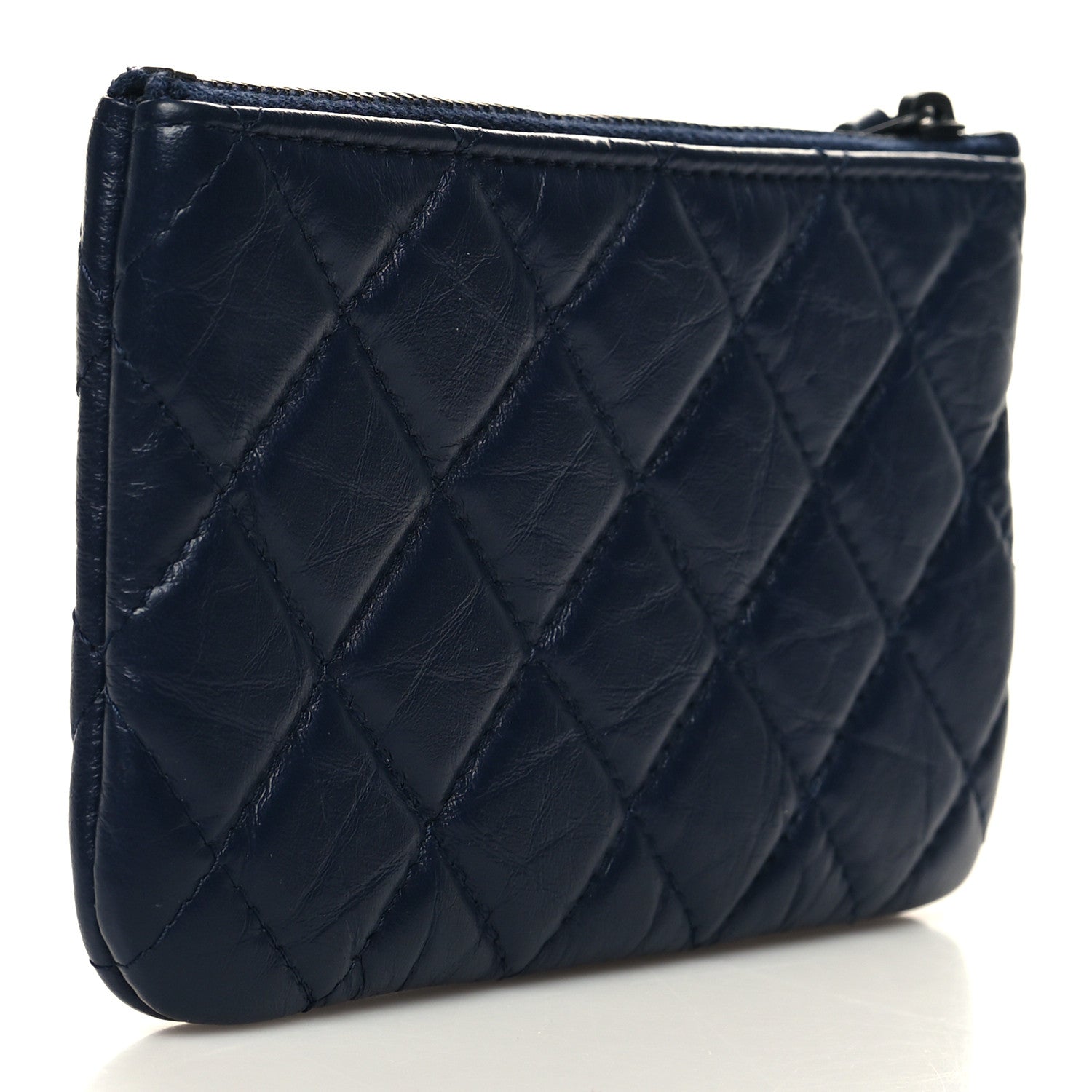 Chanel Aged Calfskin Quilted Small Reissue Cosmetic Case Navy 3 of 9