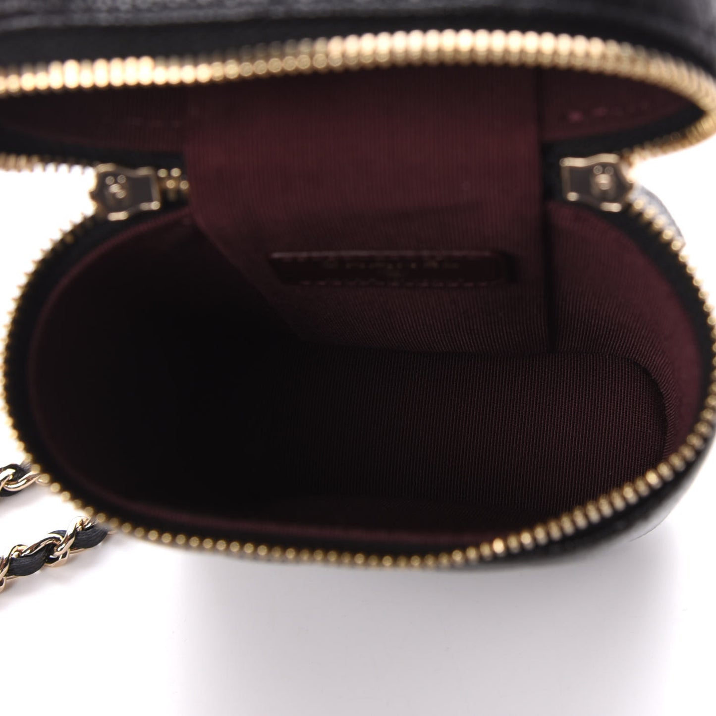 Caviar Quilted Phone Holder With Chain Black