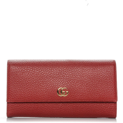 Gucci Dollar Calfskin GG Marmont Continental Wallet Hibiscus Red 1 of 7