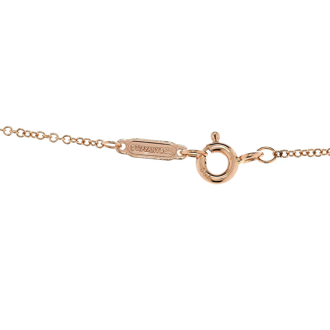 Tiffany 18K Rose Gold Diamond Lock Pendant Necklace 4 of 5