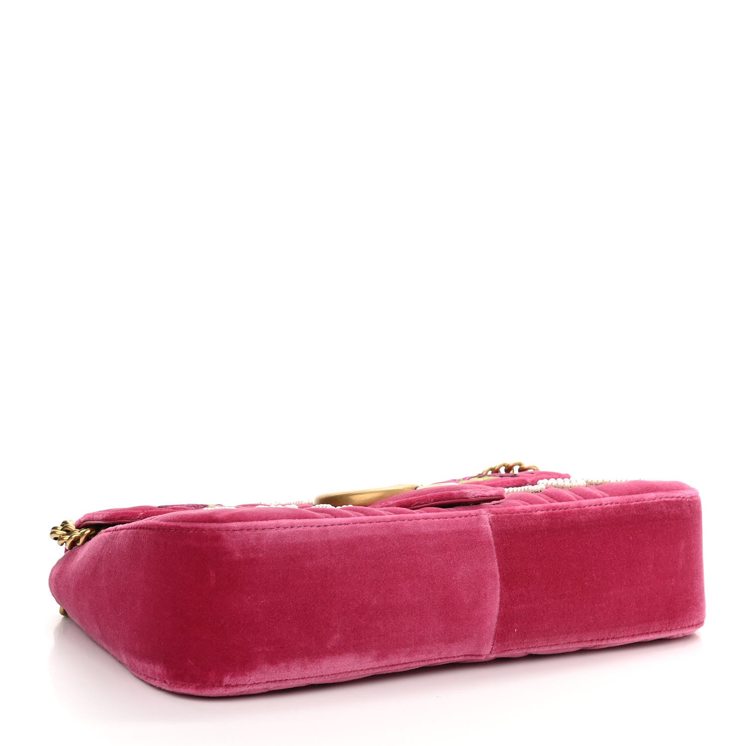 Gucci Velvet Matelasse Blind for Love Embroidered Medium GG Marmont Shoulder Bag Light Raspberry Rose Multicolor 4 of 10