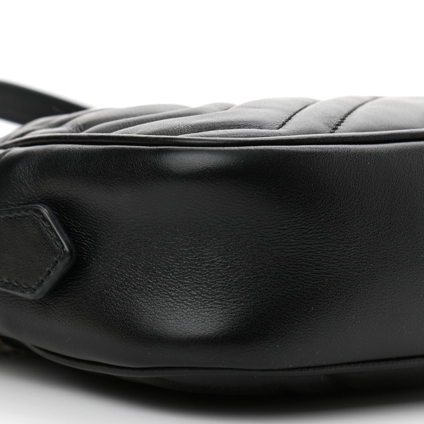 Calfskin Matelasse Mini GG Marmont Chain Shoulder Bag Black