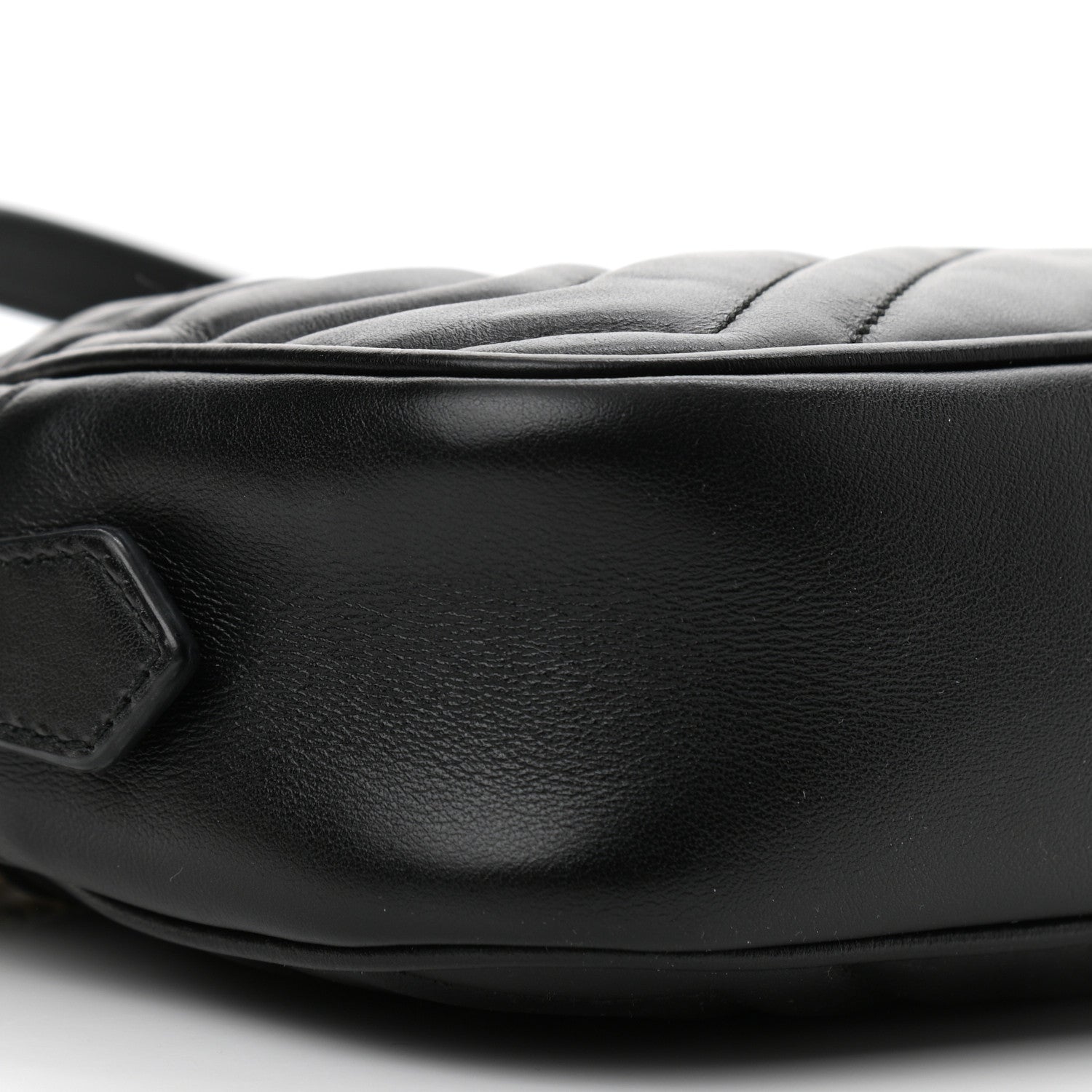 Gucci Calfskin Matelasse Mini GG Marmont Chain Shoulder Bag Black 9 of 10