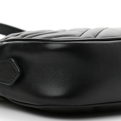 Gucci Calfskin Matelasse Mini GG Marmont Chain Shoulder Bag Black 9 of 10