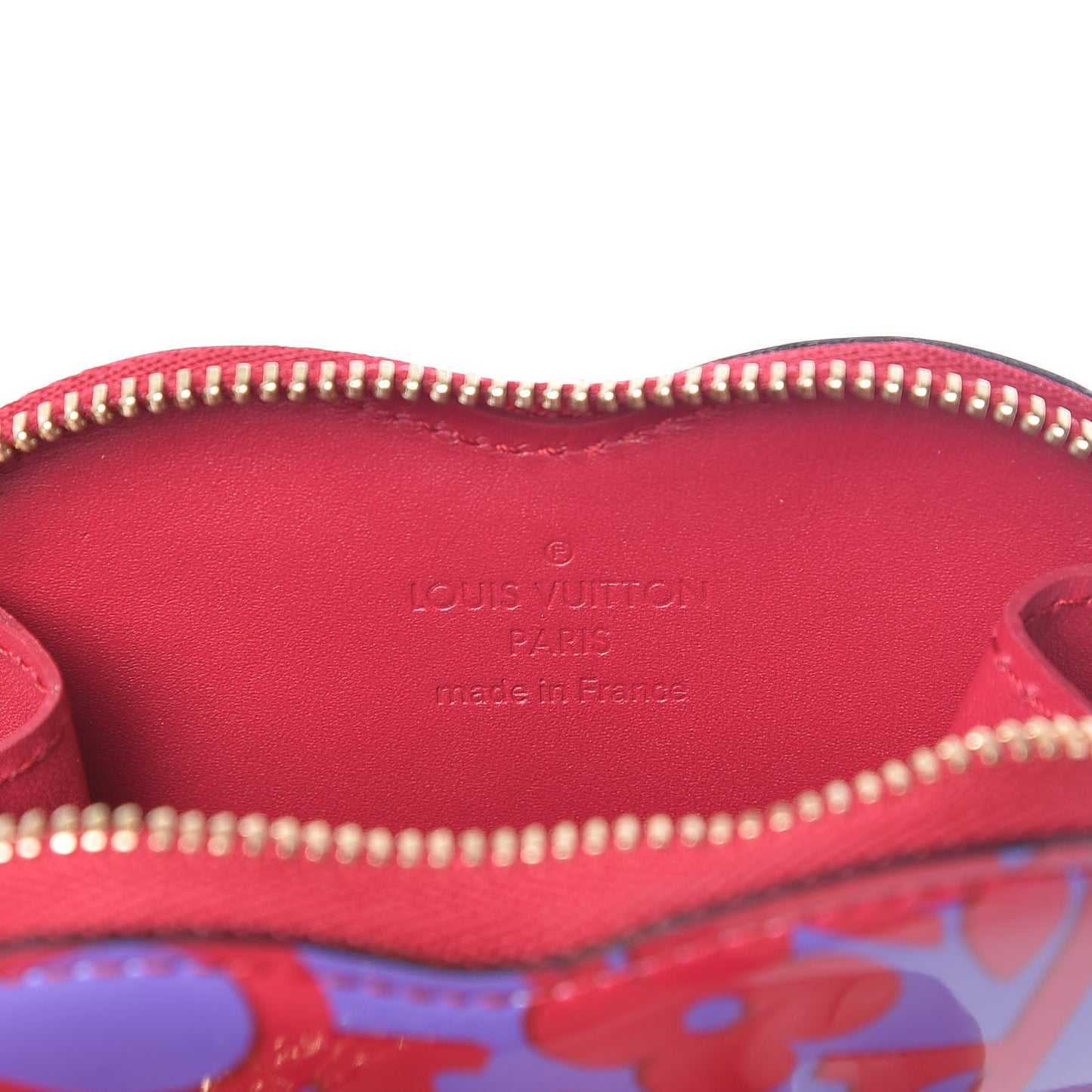 Patent Sweet Monogram Coeur Heart Coin Purse Rose Indien