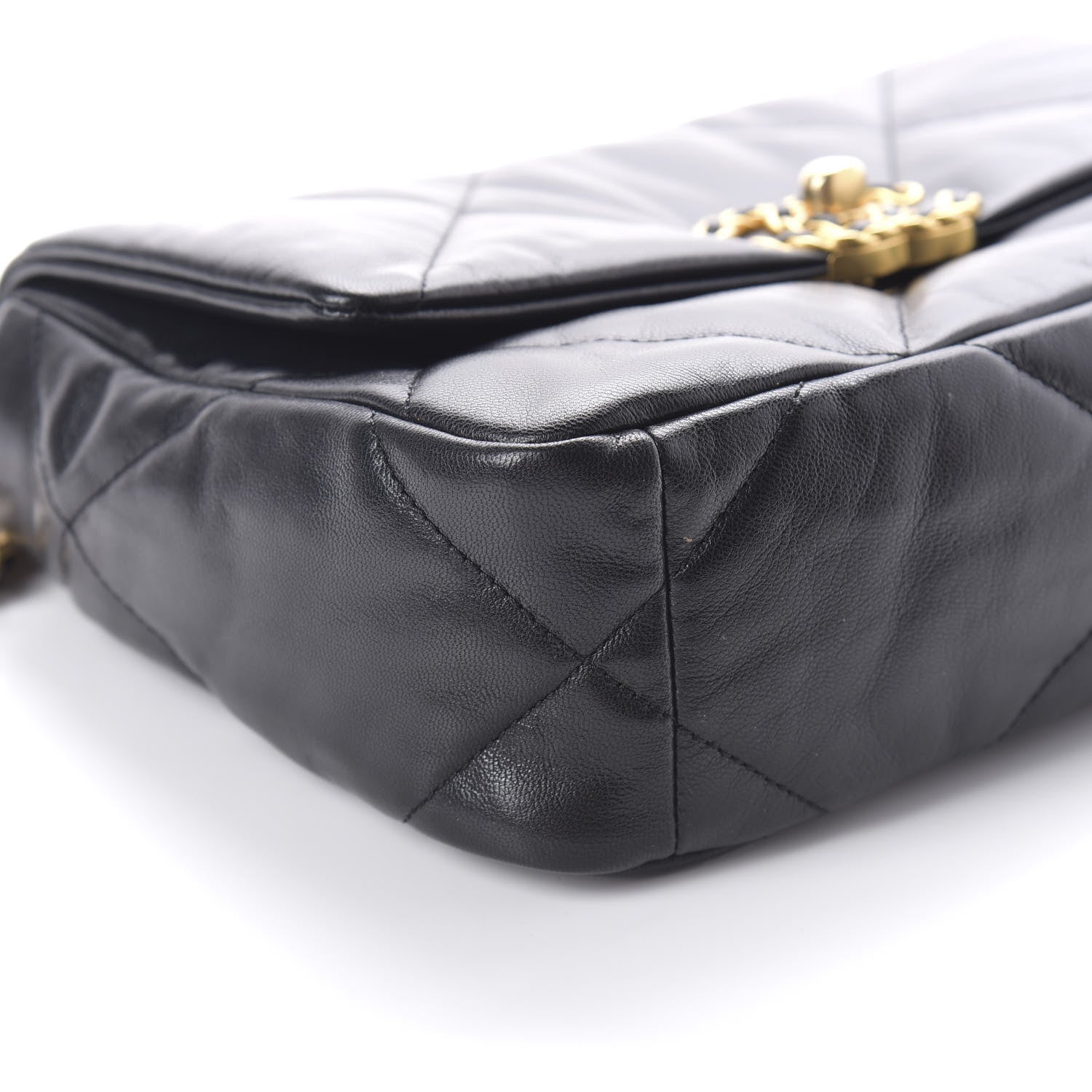 Chanel Goatskin Quilted Medium 19 Flap Black 6 of 11