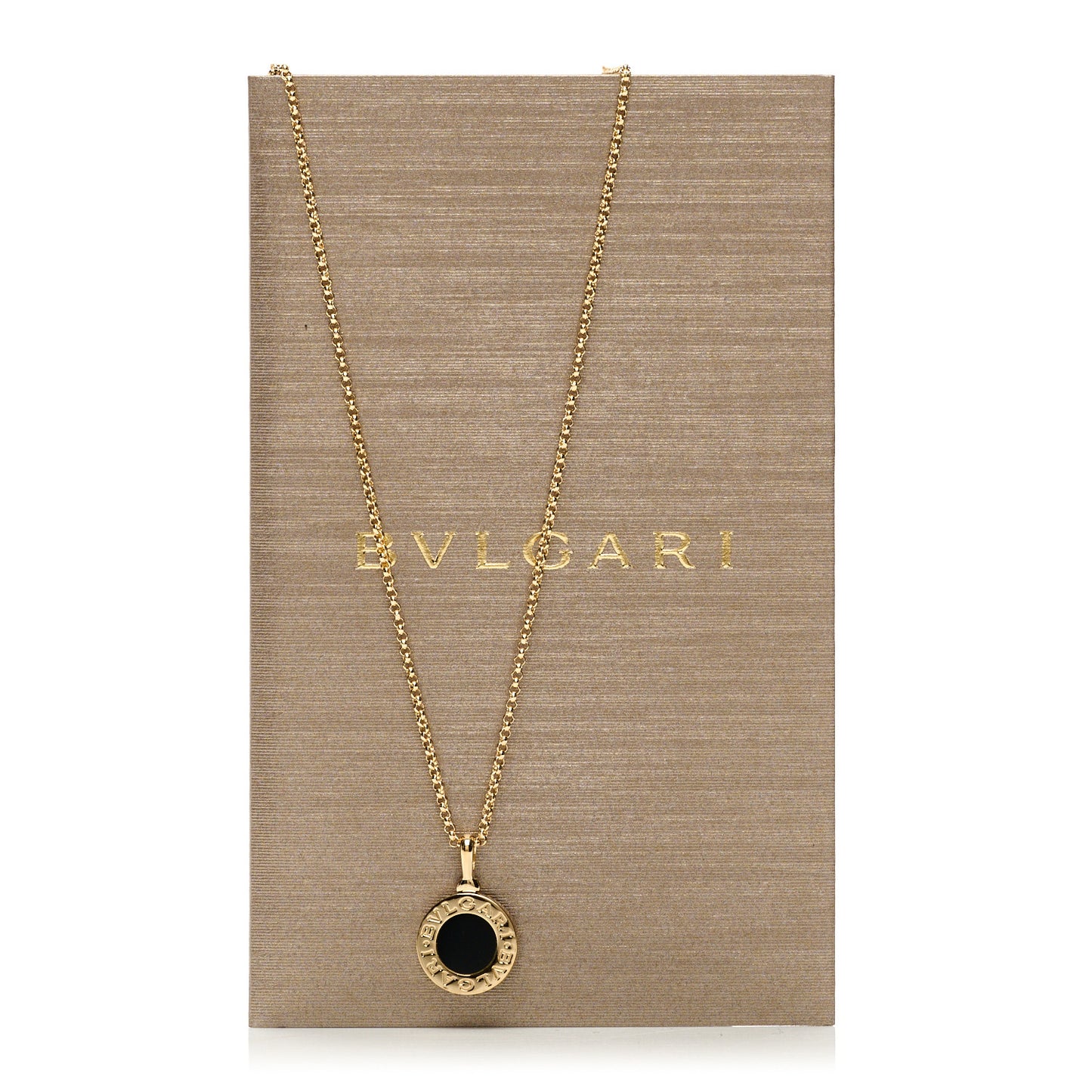 18K Yellow Gold Black Onyx BVLGARI BVLGARI Pendant Necklace