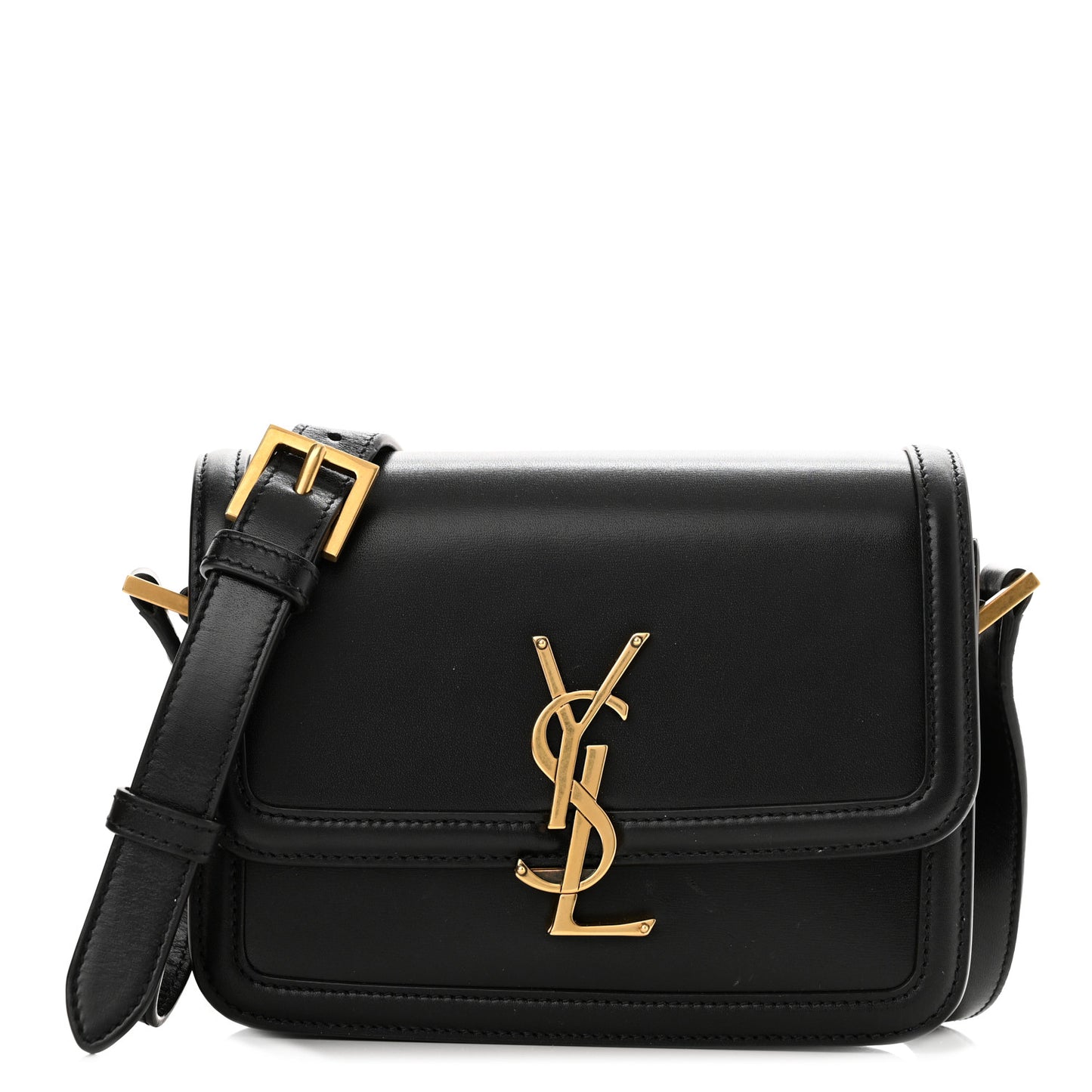 Smooth Calfskin Small Solferino Satchel Black