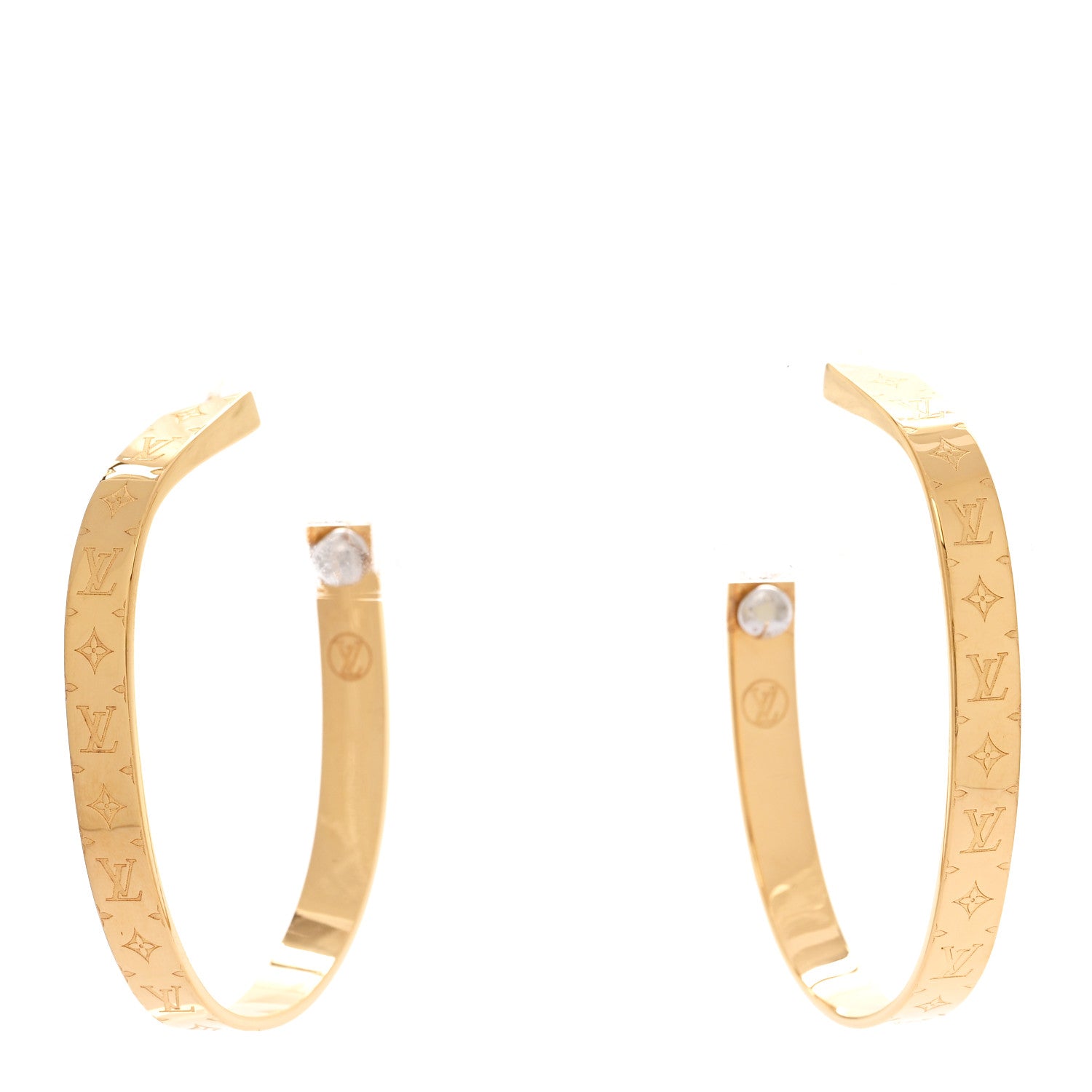 Louis Vuitton Metal Nanogram Hoop Earrings Gold 1 of 6