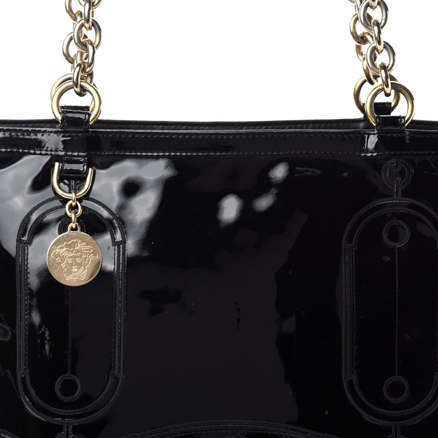 Versace Patent Medusa Tote Black 9 of 9