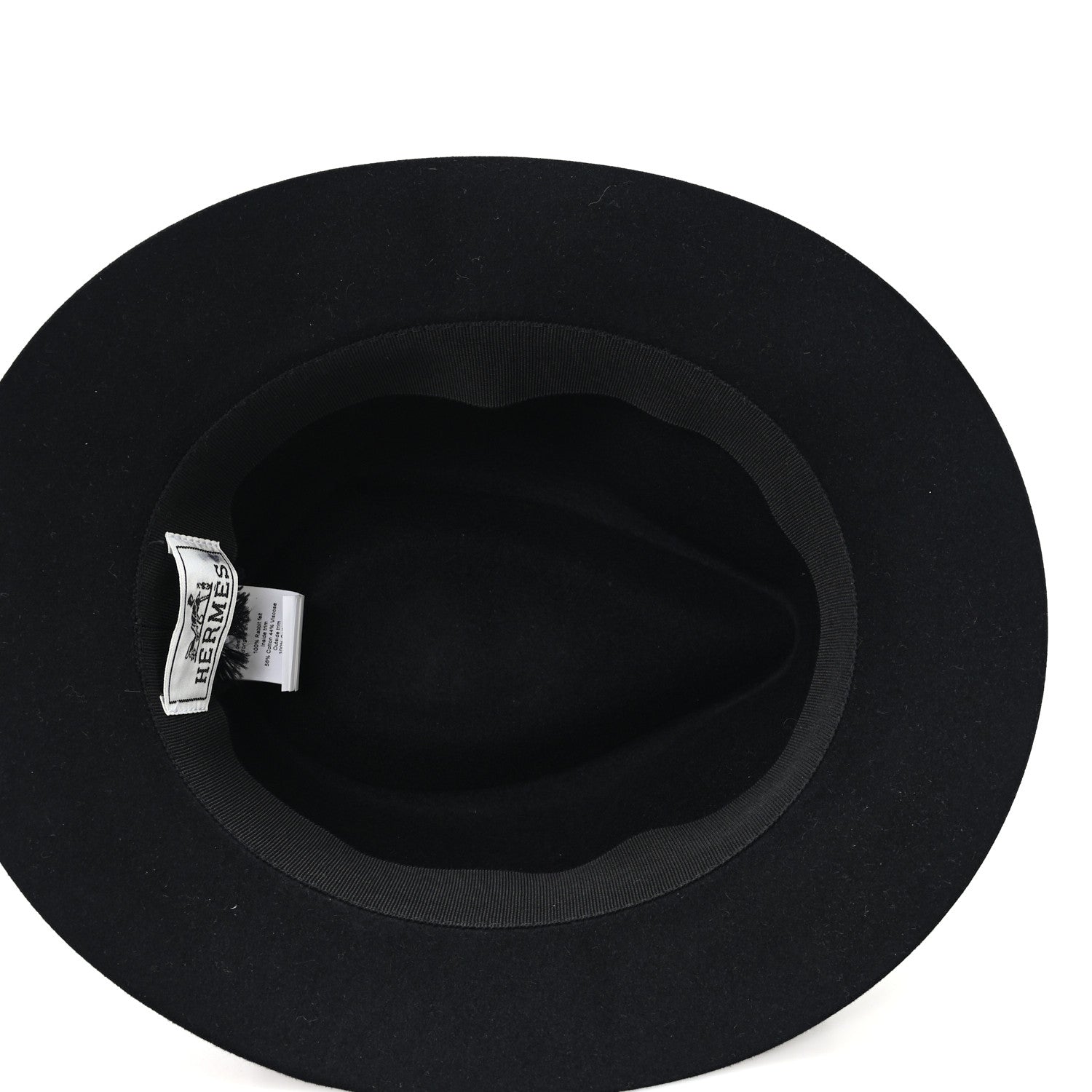 Hermes Rabbit Felt Calfskin Hat 59 Black 7 of 9