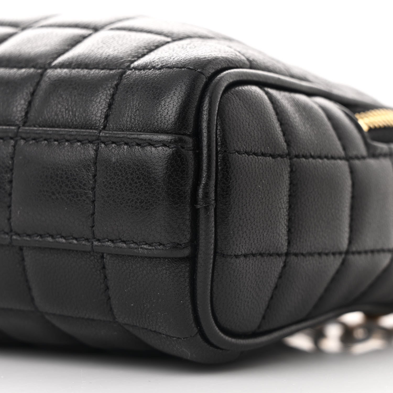 Saint Laurent Lambskin Carre Quilted Cassandre Mini Camera Bag Black 10 of 11