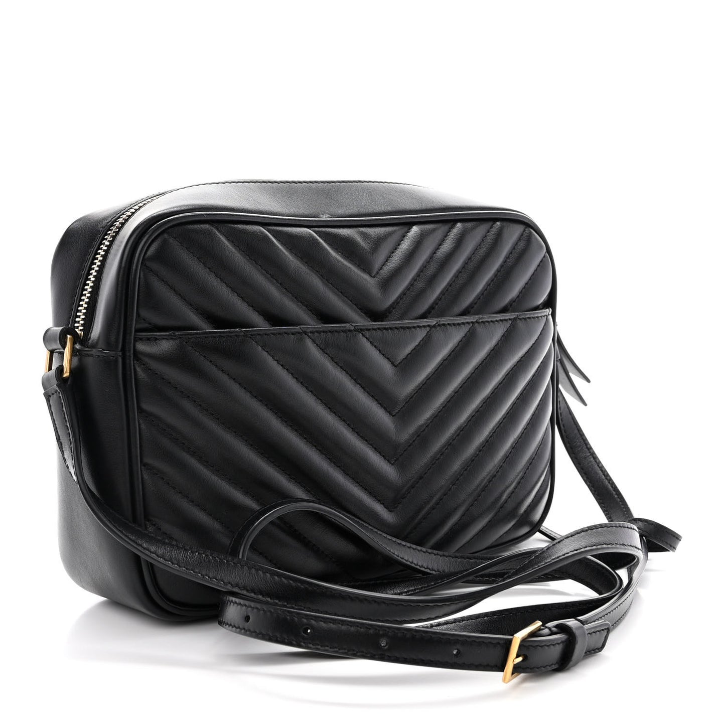 Calfskin Matelasse Monogram Lou Camera Bag Black