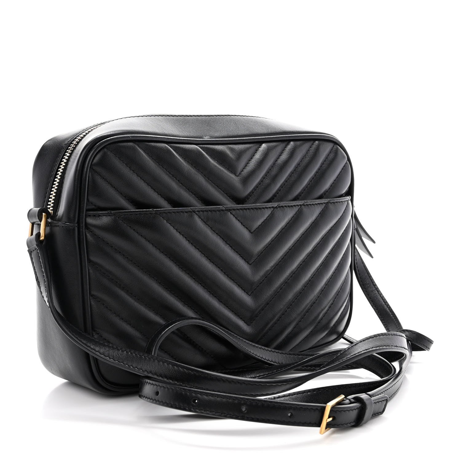 Saint Laurent Calfskin Matelasse Monogram Lou Camera Bag Black 3 of 11