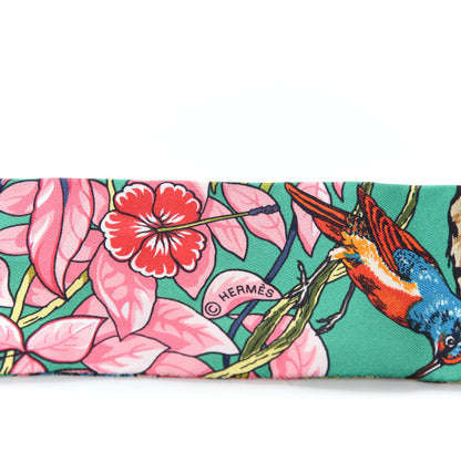 Hermes Silk Jungle Love Love Twilly Emeraude Rose Brun 3 of 4