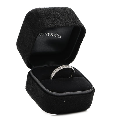 Tiffany Platinum Diamond 3.2mm Legacy Band Ring 56 7.5 5 of 5